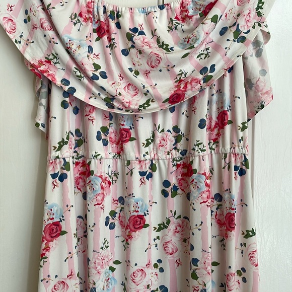 Ninexis Women’s off the shoulder long maxi  pink floral. New - Picture 3 of 10